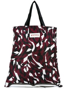 convertible shutter print shopper tote Marni