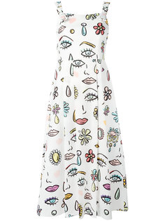расклешенное платье с рисунками Boutique Moschino