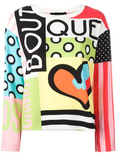 блузка с рисунком и логотипами Boutique Moschino