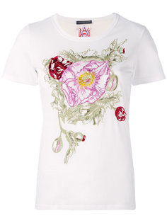 футболка с цветочной вышивкой  Alexander McQueen