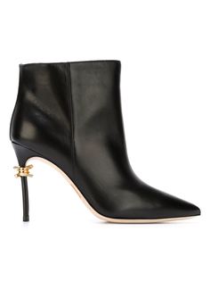 сапоги с золотистой деталью на шпильке Dsquared2