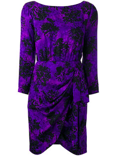draped floral print dress Yves Saint Laurent Vintage