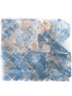 rose print scarf Chanel Vintage