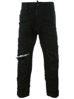 рваные джинсы Glam Head в стиле пэчворк Dsquared2