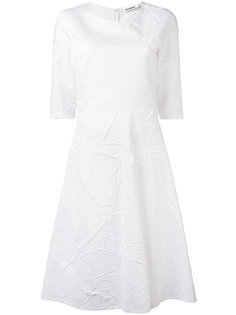 расклешенное платье с мятым эффектом Jil Sander