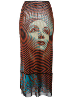 sheer printed skirt Jean Paul Gaultier Vintage
