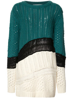 chunky knit colour block jumper Prabal Gurung