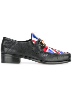 лоферы с принтом флага  Gucci