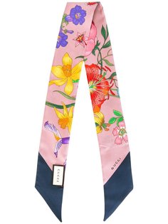 шарф с цветочным принтом  Gucci