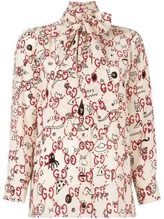 блузка с завязкой на бант  Gucci