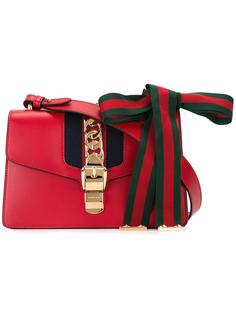 сумка на плечо с полосатым бантом Gucci