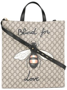 сумка-тоут soft GG Supreme с принтом пчел  Gucci