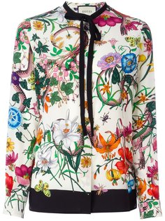 блузка с цветочным принтом Gucci