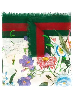 шарф с цветочным принтом  Gucci