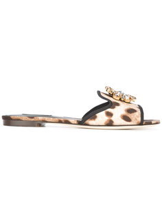 декорированные сандалии на плоской подошве Dolce &amp; Gabbana