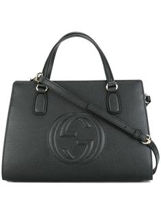 сумка-тоут  с тисненым логотипом Gucci
