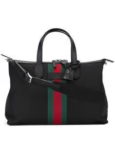 дорожная сумка с полосатой лентой Gucci