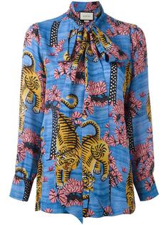 блузка с бенгальским тигром Gucci