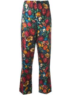 брюки с цветочным принтом Gucci