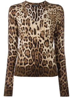 джемпер с леопардовым принтом Dolce &amp; Gabbana