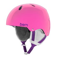 Шлем для сноуборда детский Bern Team Diabla Translucent Pink/White Cordova Earlaps