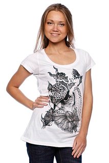 Футболка женская Volcom Fa Skullux Owl Ss White