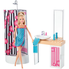Кукла + Комплект мебели "Роскошная ванная", Barbie Mattel