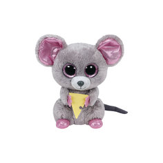 Мягкая игрушка "Мышонок Squeaker с кусочком сыра, 15 см", Beanie Boos, Ty