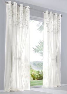 Штора Винтаж (1 шт.), гофрированная тесьма (кремовый) Bonprix