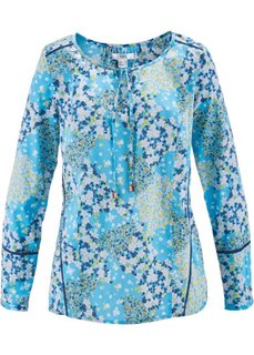 Блузка с длинным рукавом (зеленый киви с рисунком) Bonprix