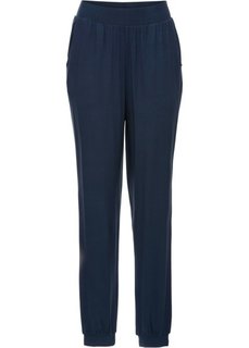 Трикотажные брюки (темно-синий в цветочек) Bonprix