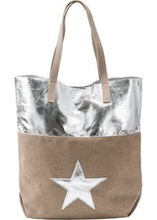 Сумка-шопер с металлическим отливом (натуральный/серебристый) Bonprix