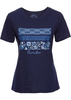 Футболка с принтом и коротким рукавом (белый с рисунком) Bonprix