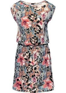 Трикотажное платье (черный/розовый с рисунком) Bonprix