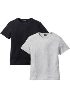 Длинная футболка Regular Fit (2 шт.) (белый + черный) Bonprix
