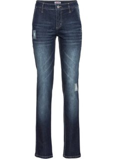 Прямые стретчевые джинсы, низкий рост (K) (голубой) Bonprix
