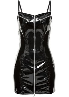 Лаковое мини-платье (черный) Bonprix