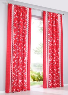 Штора Бабетта (1 шт.), люверсы (красный) Bonprix