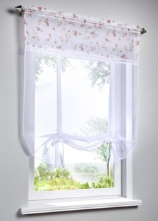 Римская штора с лентами Джул (белый/розовый) Bonprix