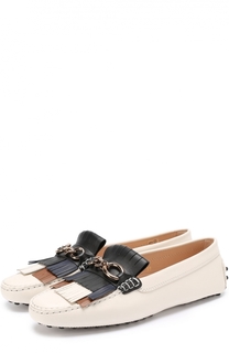 Кожаные мокасины с пряжкой и бахромой Tod’s Tods