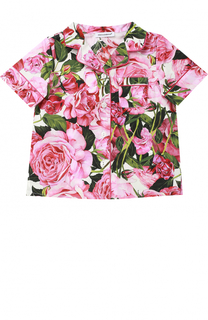 Блуза из хлопка с цветочным принтом Dolce &amp; Gabbana