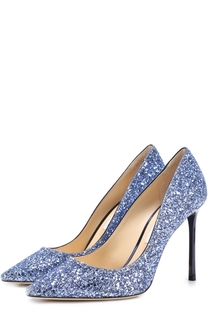 Туфли Romy 100 с глиттером на шпильке Jimmy Choo
