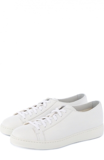 Кожаные кеды на шнуровке Santoni