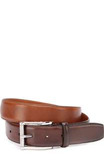 Кожаный ремень с металлической пряжкой Santoni