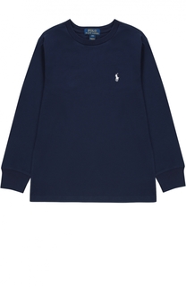 Хлопковый лонгслив с логотипом бренда Polo Ralph Lauren