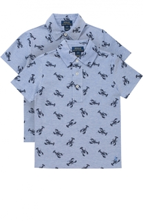 Комплект из двух поло из хлопка с принтом Polo Ralph Lauren