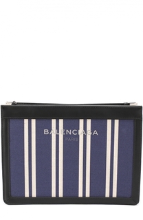 Клатч Navy из текстиля с кожаной отделкой Balenciaga