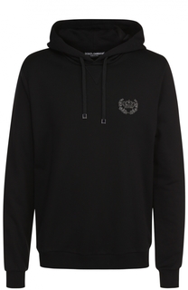 Хлопковая толстовка с капюшоном и вышивкой Dolce & Gabbana