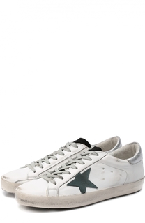 Кожаные кеды Superstar с декоративной отделкой Golden Goose
