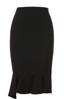 Облегающая юбка асимметричного кроя с оборкой Givenchy